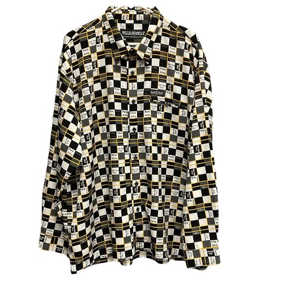 PELLE PELLE by Marc Buchanan XLarge Checkerboard 90s Rave Shirt Vintage 80s 90s - Picture 13 of 13